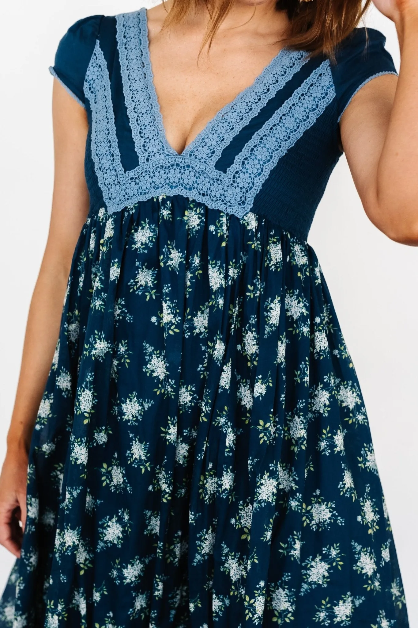 Lucille Maxi Dress | Dark Blue Floral sold by Baltic Born product image thumbnail 4