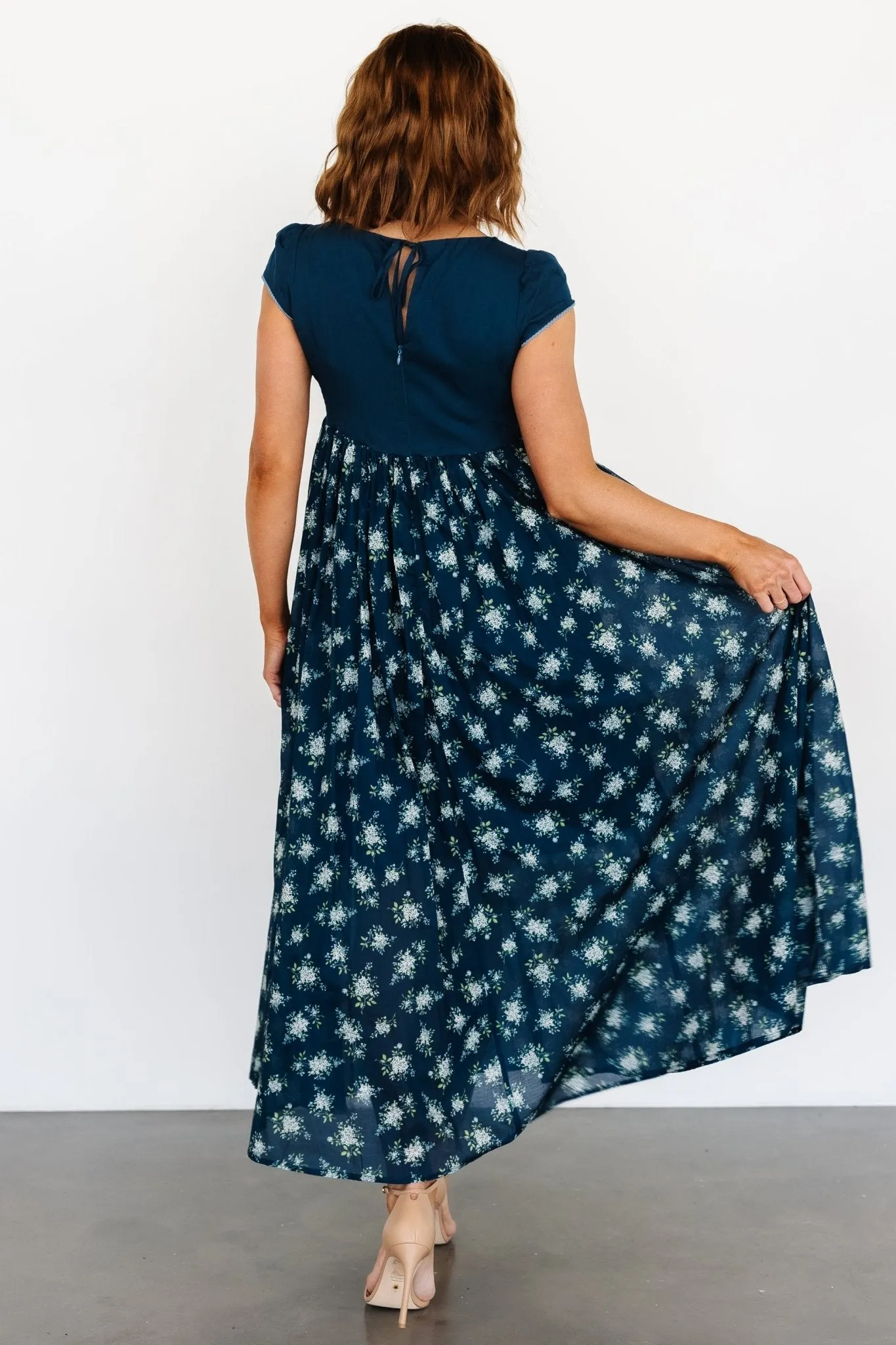 Lucille Maxi Dress | Dark Blue Floral sold by Baltic Born product image thumbnail 2