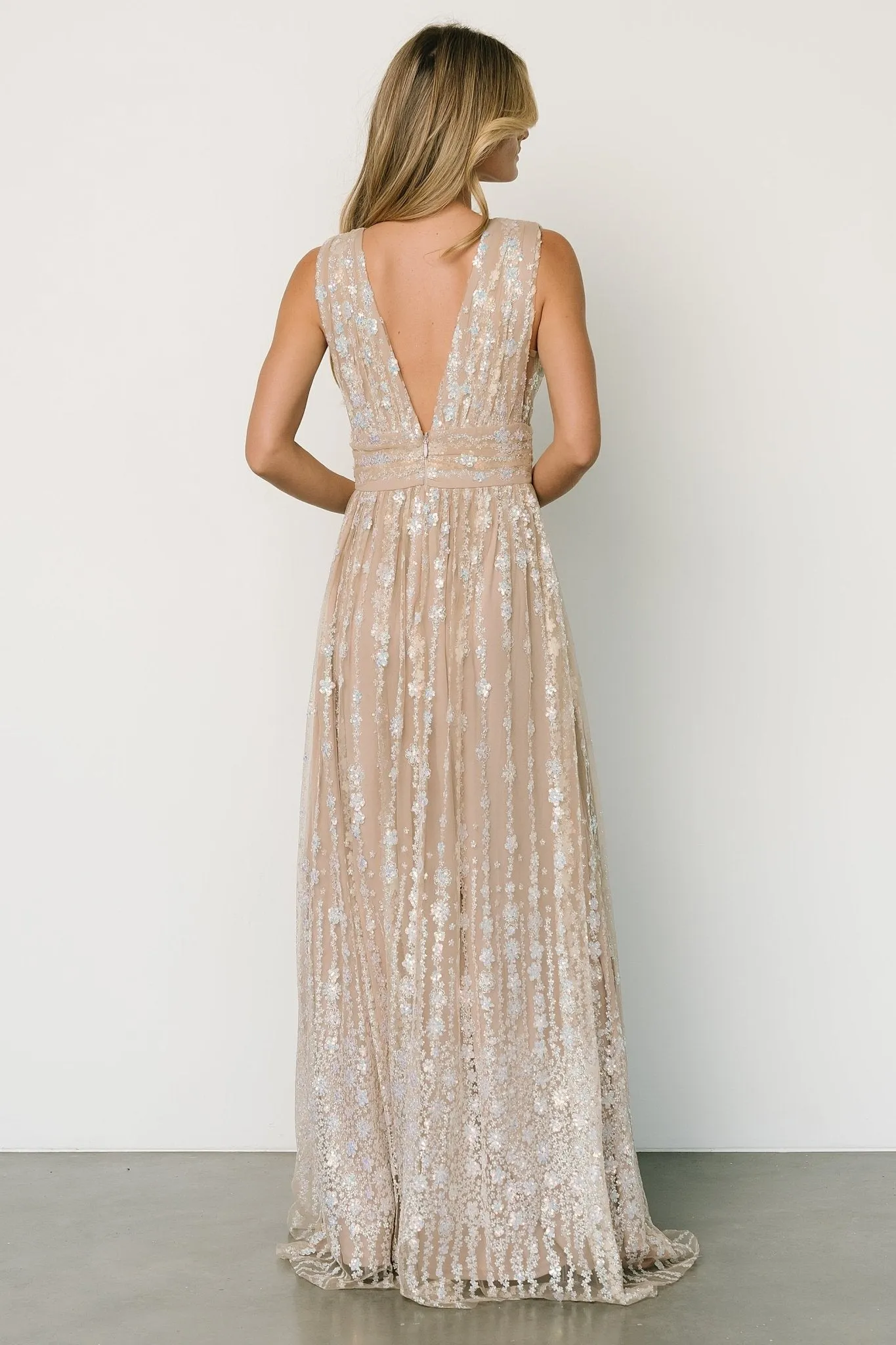 Yvette Sequin Gown | Nude Champagne sold by Baltic Born product image thumbnail 4