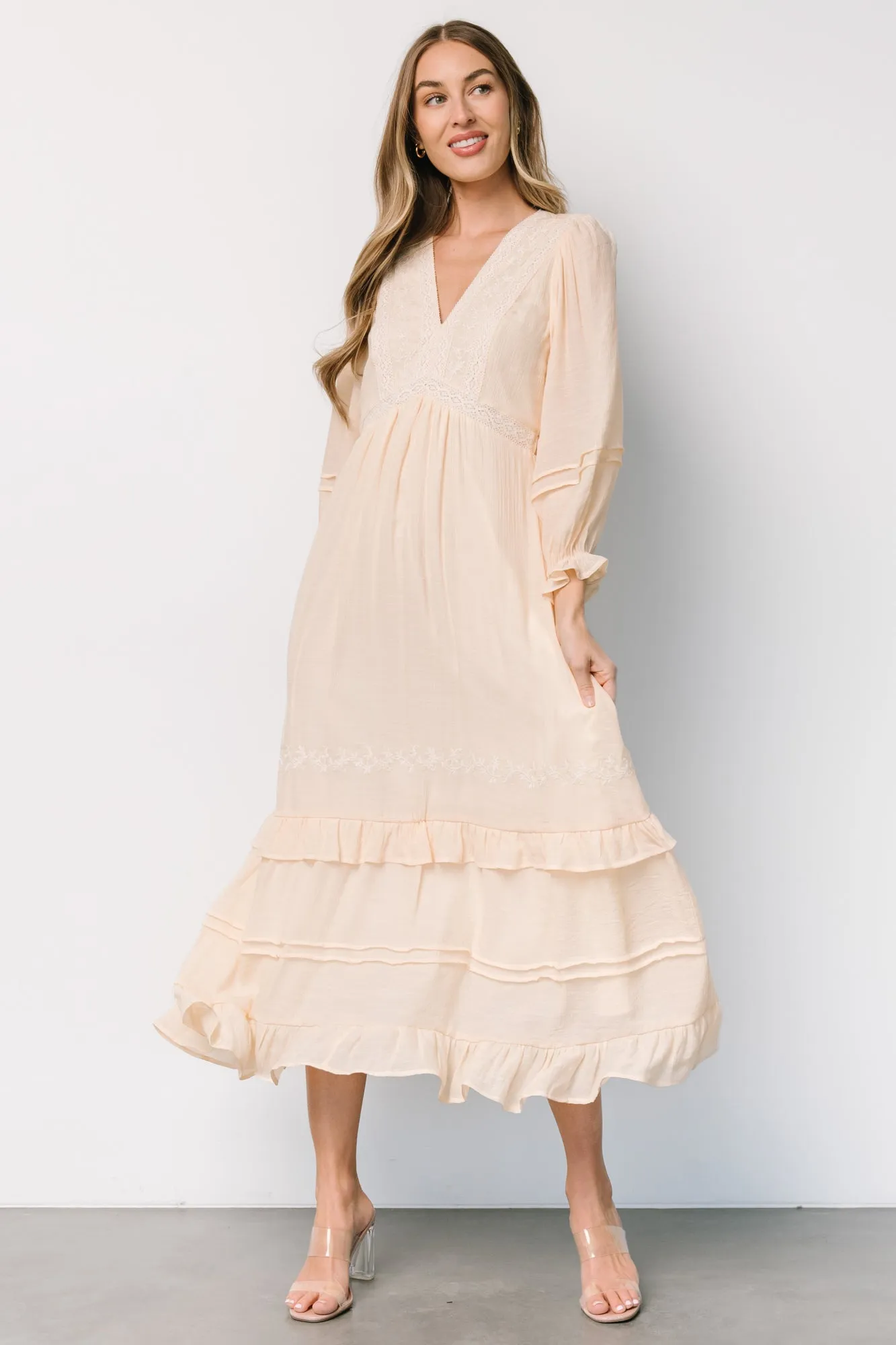 Amberlee Embroidered Dress | Cream sold by Baltic Born