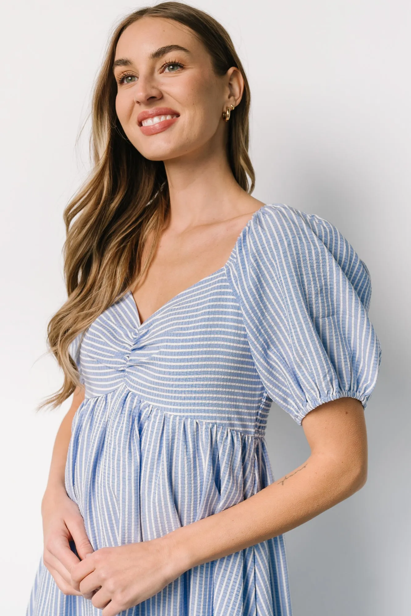 Poppy Midi Dress | Blue + Off White sold by Baltic Born product image thumbnail 2