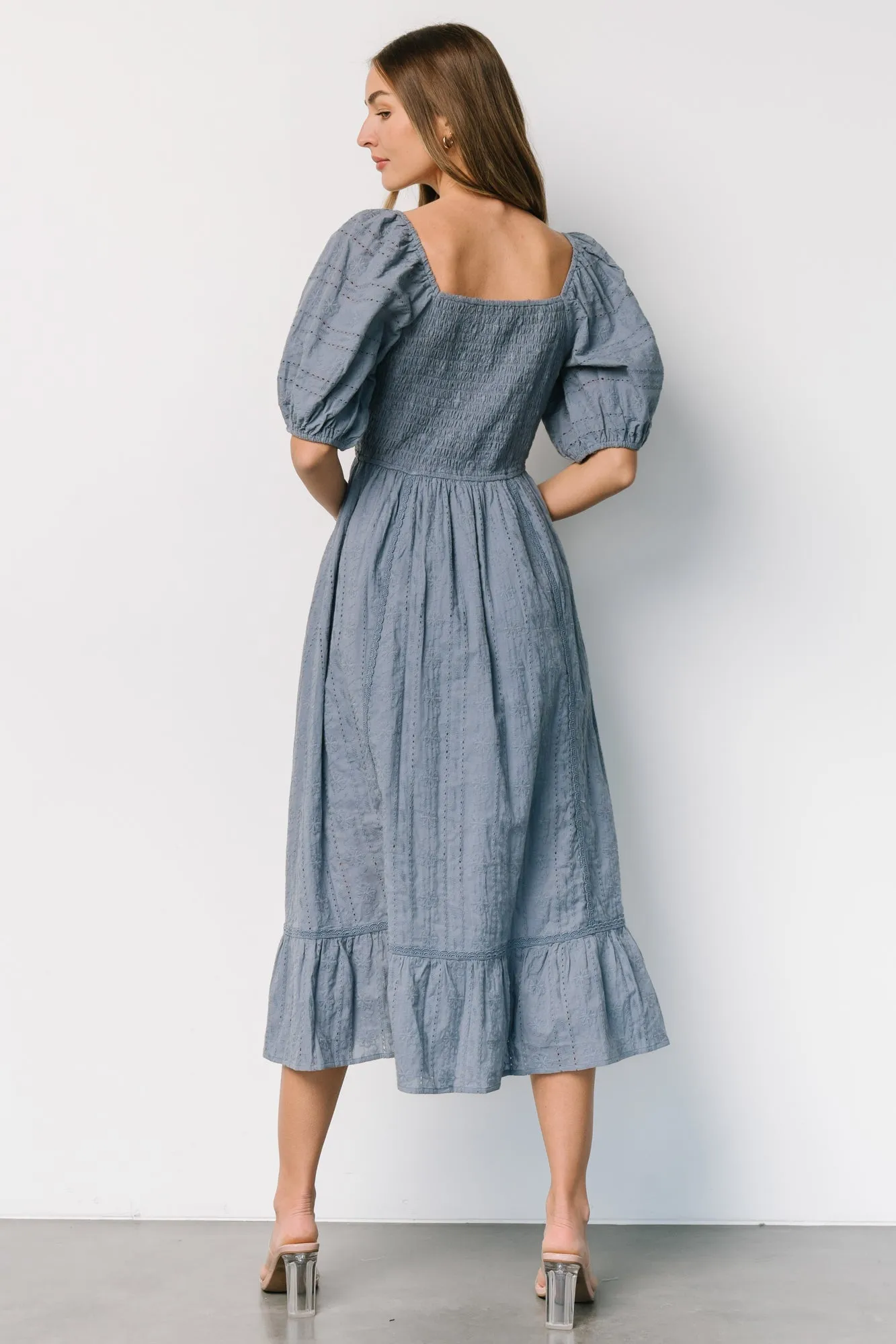 Delaney Eyelet Dress | Dusty Blue sold by Baltic Born product image thumbnail 4
