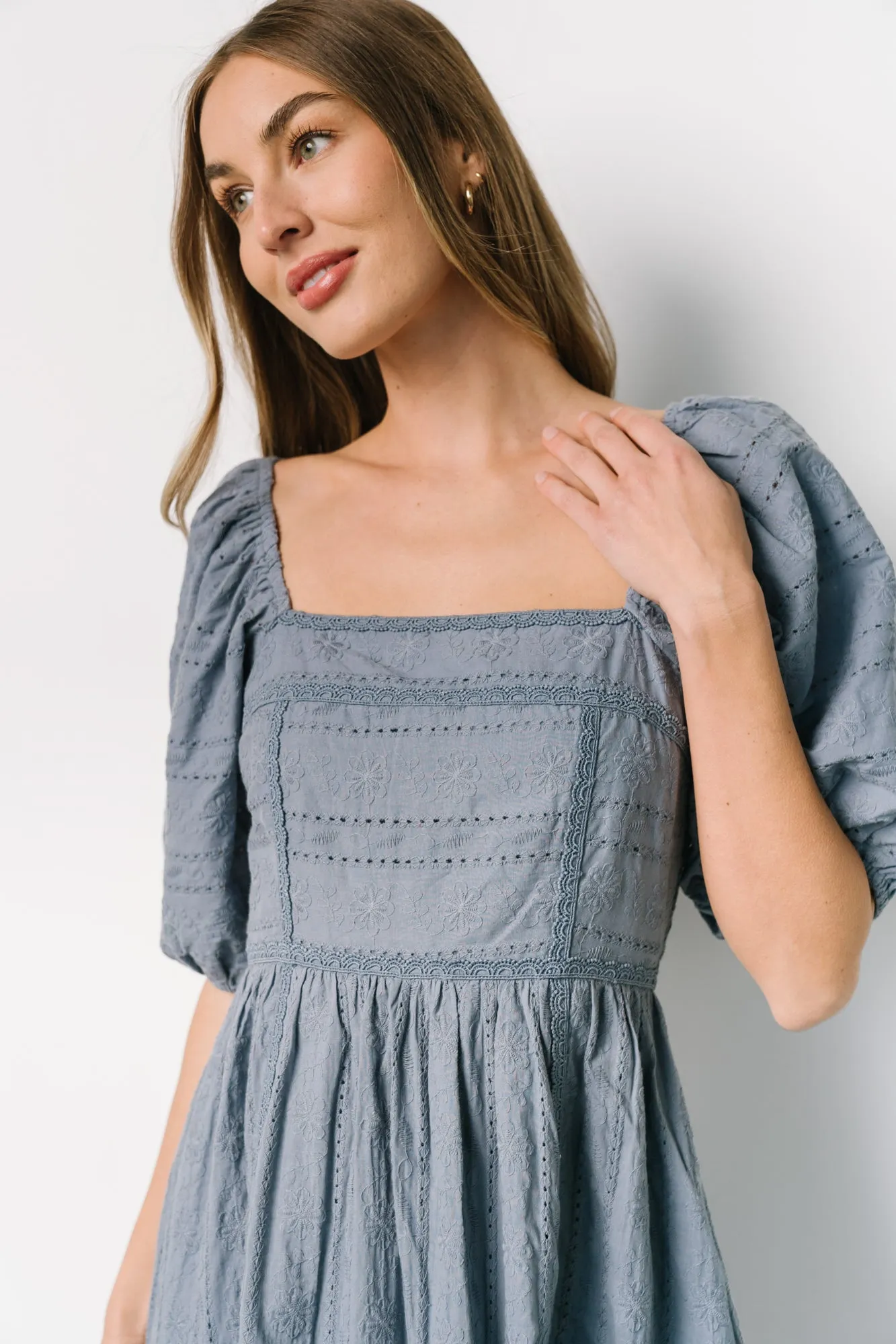 Delaney Eyelet Dress | Dusty Blue sold by Baltic Born product image thumbnail 2