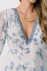 Rumi Deep V Maxi Dress | Off White + Blue Floral sold by Baltic Born