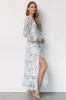 Rumi Deep V Maxi Dress | Off White + Blue Floral sold by Baltic Born