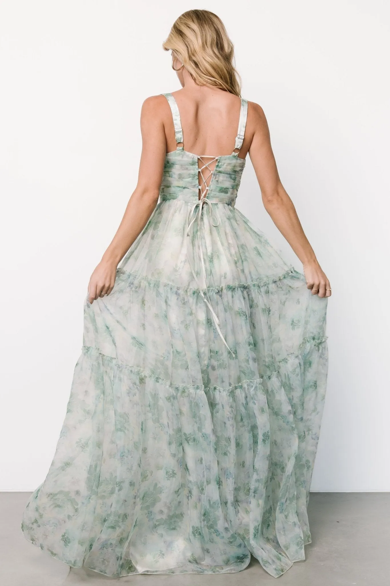 Sinclair Sweetheart Gown | Green Floral sold by Baltic Born product image thumbnail 4