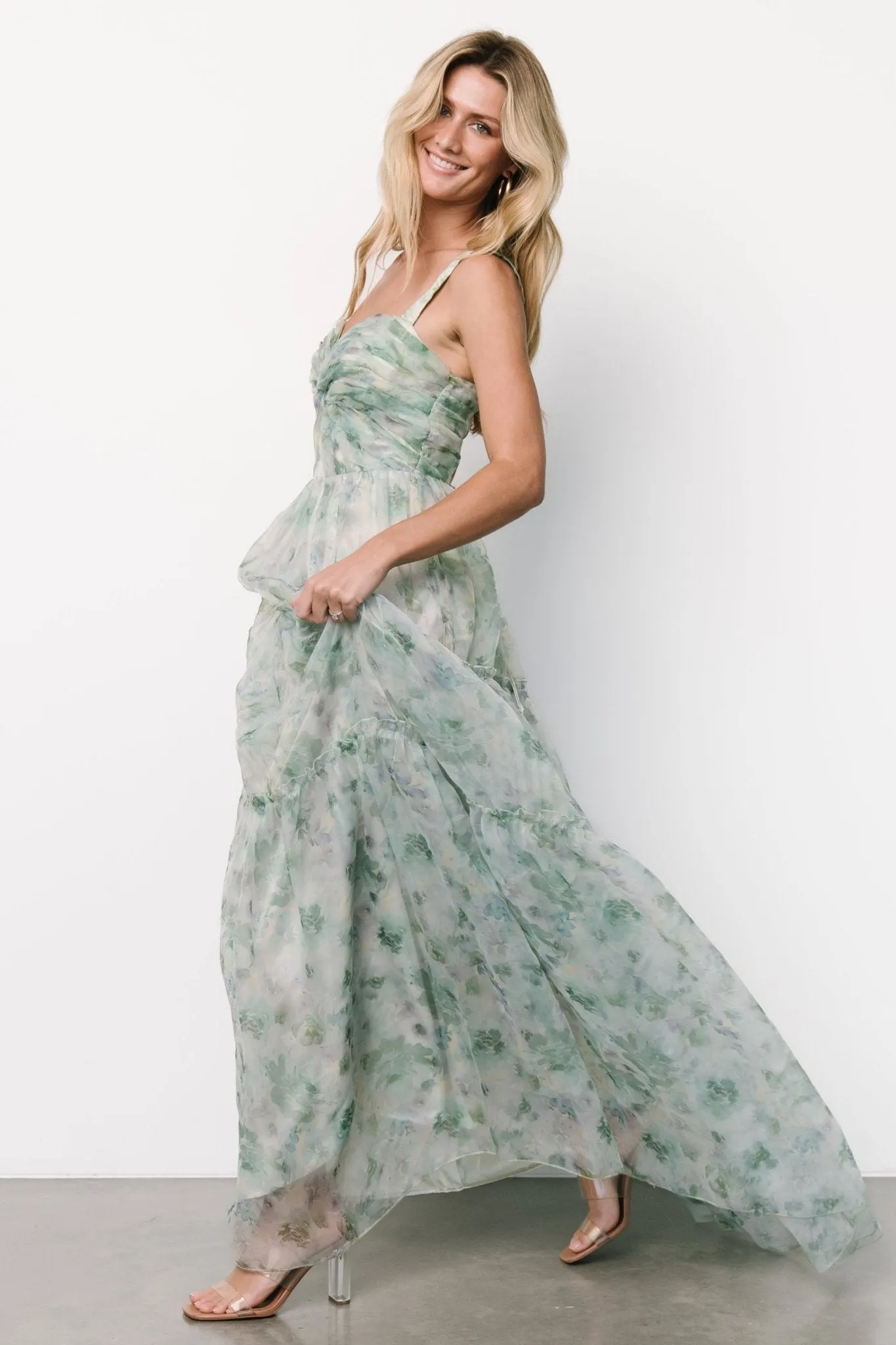 Sinclair Sweetheart Gown | Green Floral sold by Baltic Born product image thumbnail 5