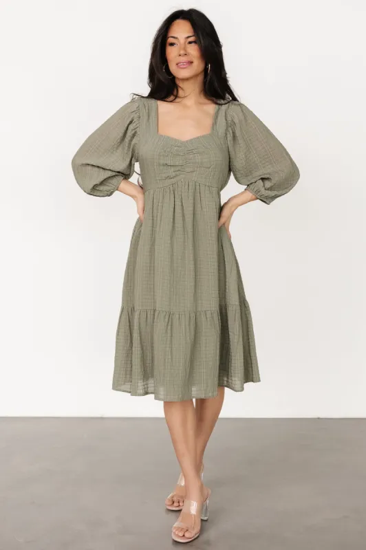 Vaeda Midi Dress | Olive sold by Baltic Born
