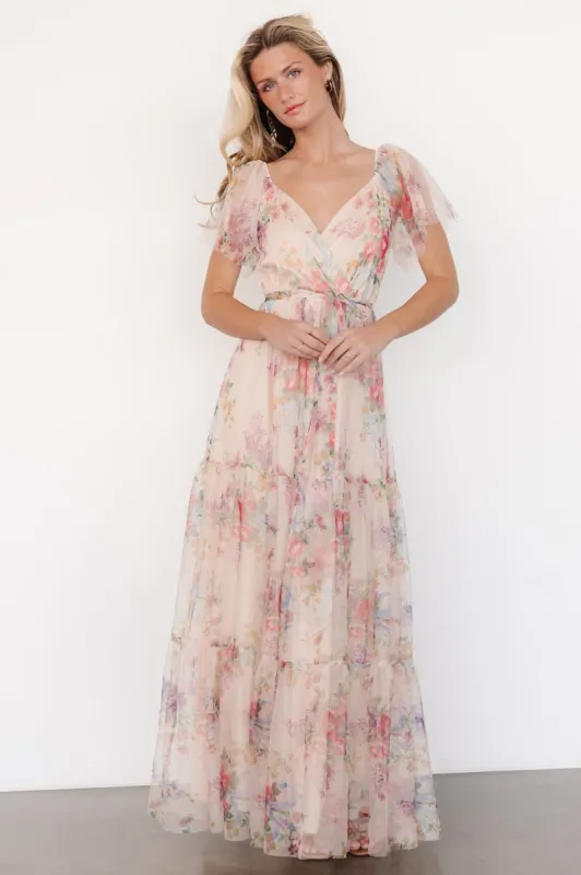 Nicola Tulle Maxi Dress | Romantic Floral sold by Baltic Born