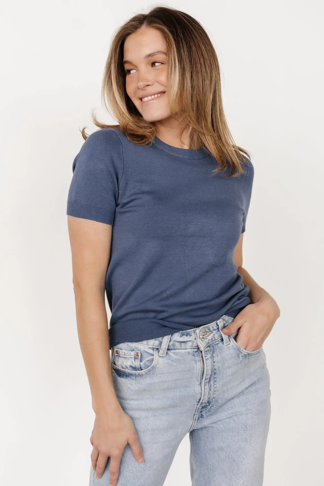 Hannah Knit Top | Slate Blue sold by Baltic Born product image thumbnail 3