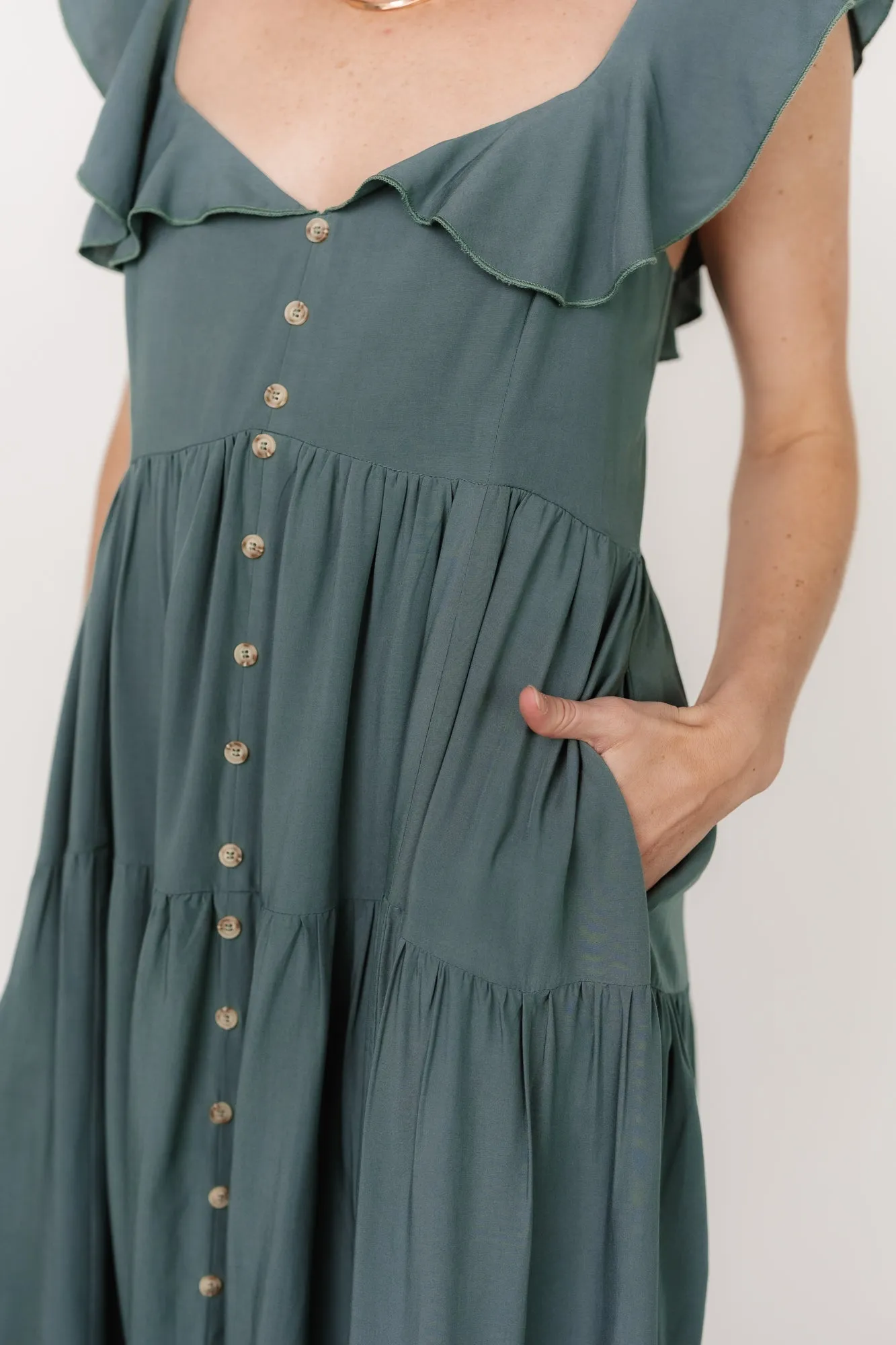 Ellie Ruffle Top Dress | Deep Teal sold by Baltic Born product image thumbnail 2