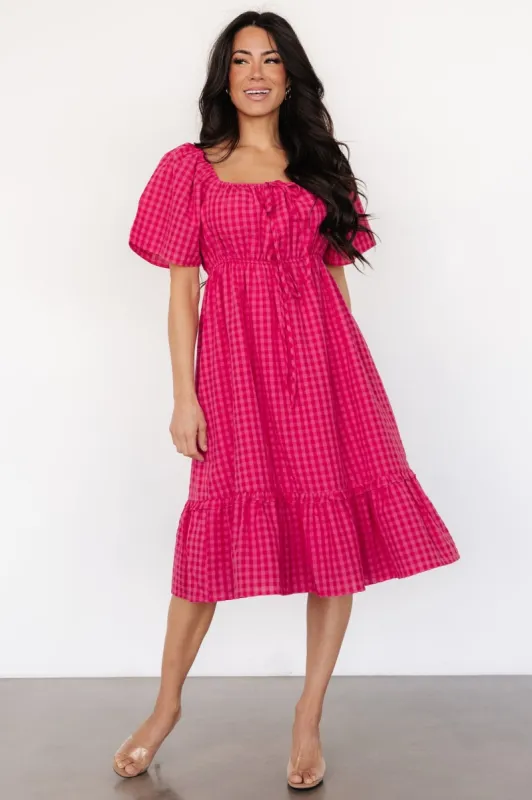 Erica Dress | Pink Gingham Print made by tea n rose