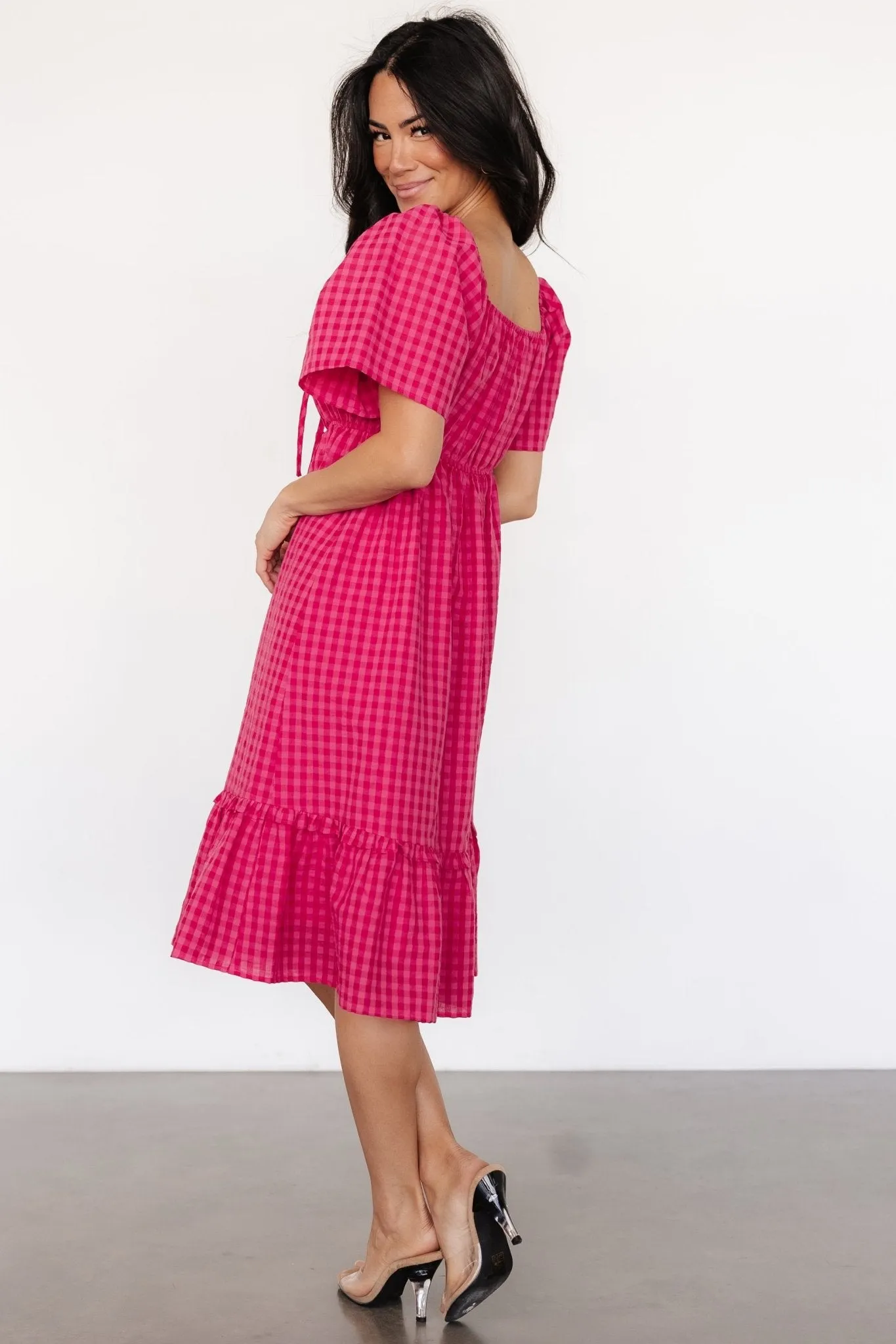 Erica Dress | Pink Gingham Print sold by Baltic Born product image thumbnail 5