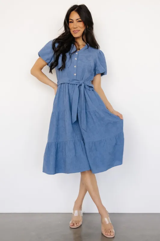 Philippa Midi Dress | Blue sold by Baltic Born