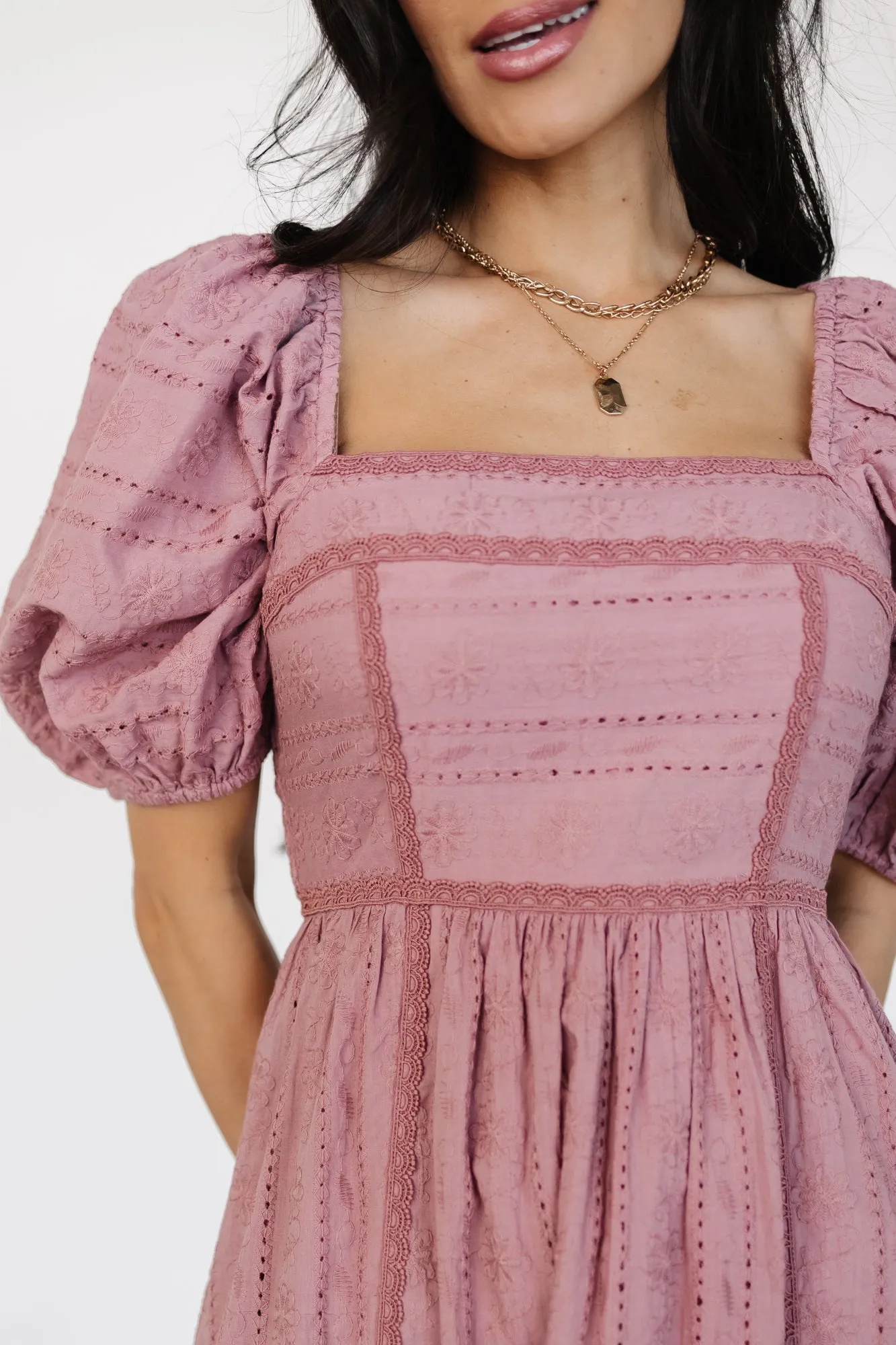 Delaney Eyelet Dress | Dusty Mauve sold by Baltic Born product image thumbnail 2
