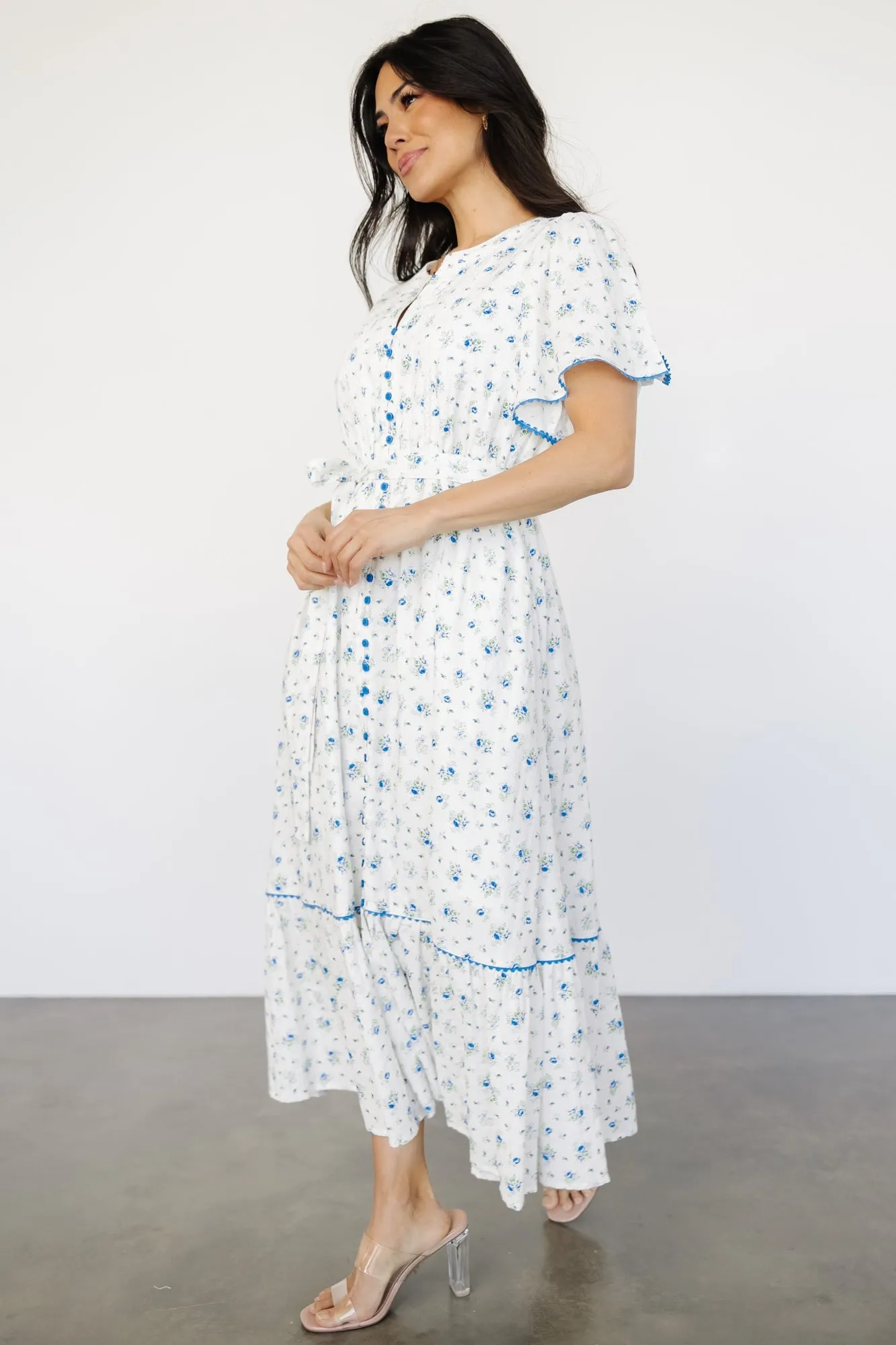 Janie Midi Dress | Ivory Multi Floral sold by Baltic Born product image thumbnail 3