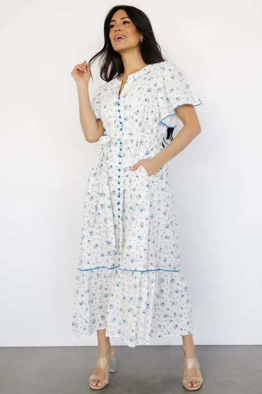 Janie Midi Dress | Ivory Multi Floral sold by Baltic Born