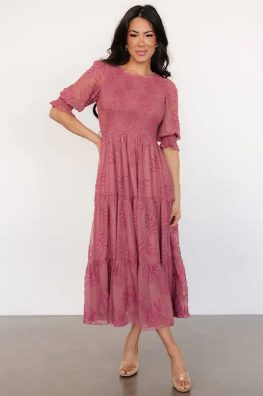 Nellie Smocked Midi Dress | Vintage Rose sold by Baltic Born