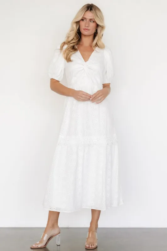 Jackie Eyelet Maxi Dress | Off White made by Polagram