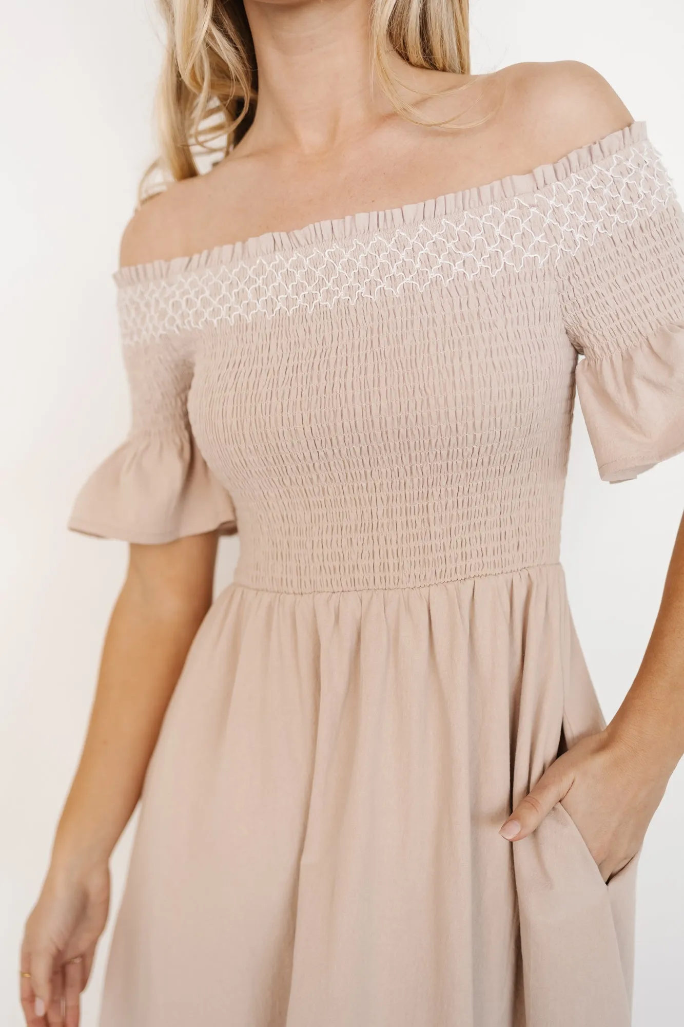 Jodi Off Shoulder Dress | Natural sold by Baltic Born product image thumbnail 2
