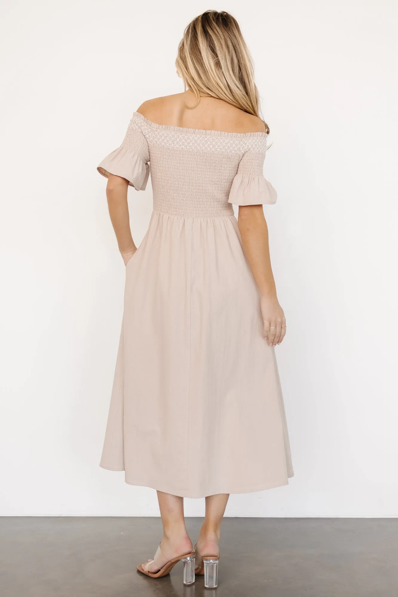Jodi Off Shoulder Dress | Natural sold by Baltic Born product image thumbnail 4