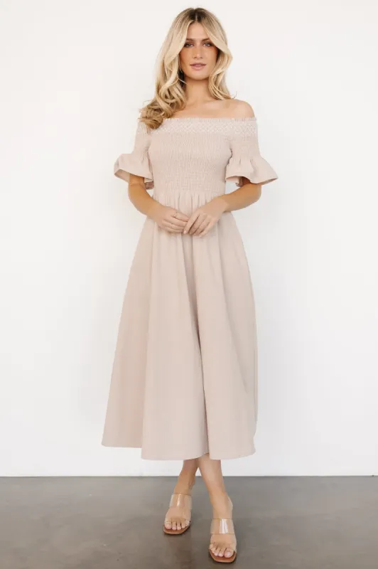 Jodi Off Shoulder Dress | Natural sold by Baltic Born