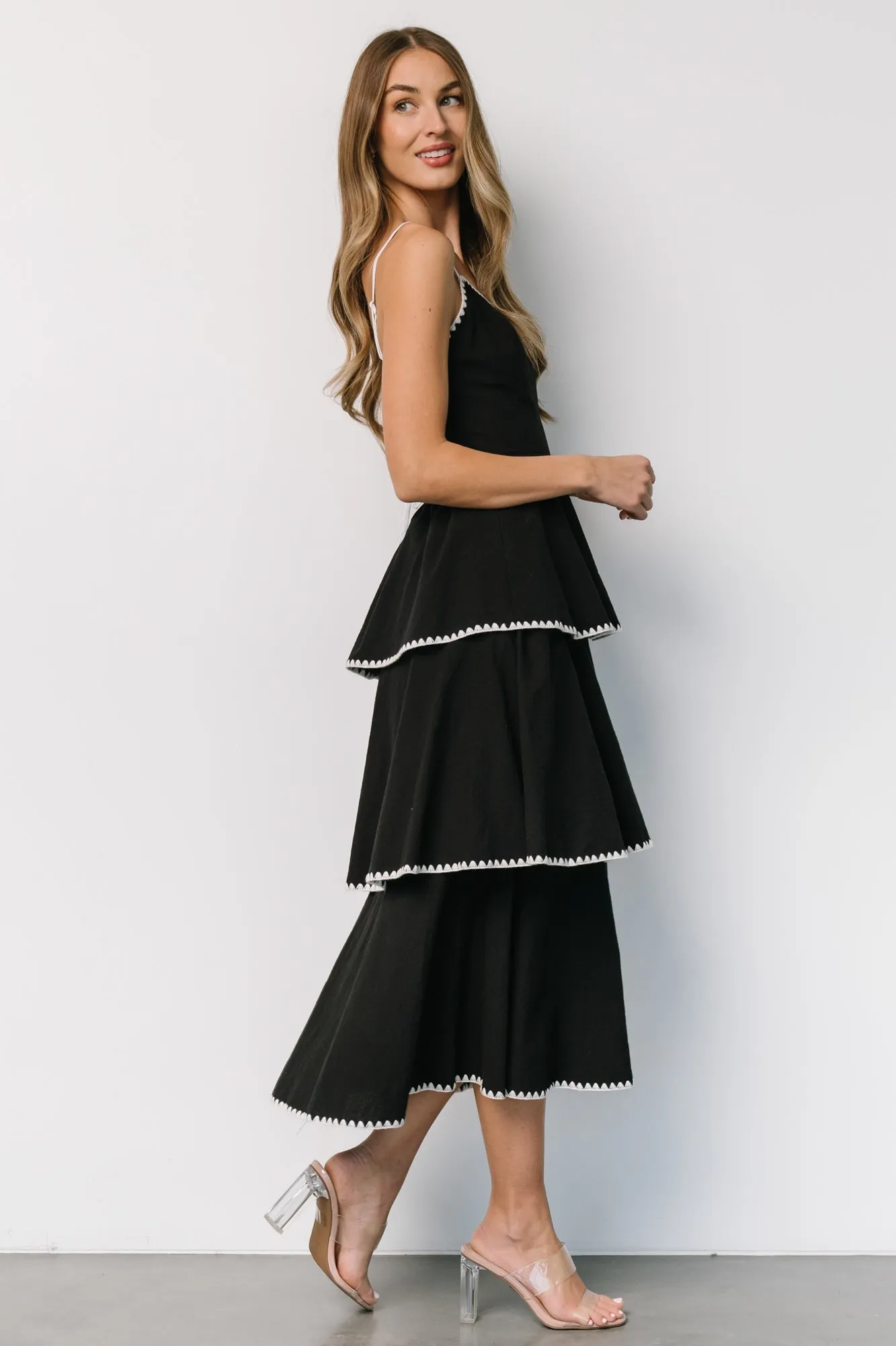 Odette Tiered Dress | Black + White sold by Baltic Born product image thumbnail 3
