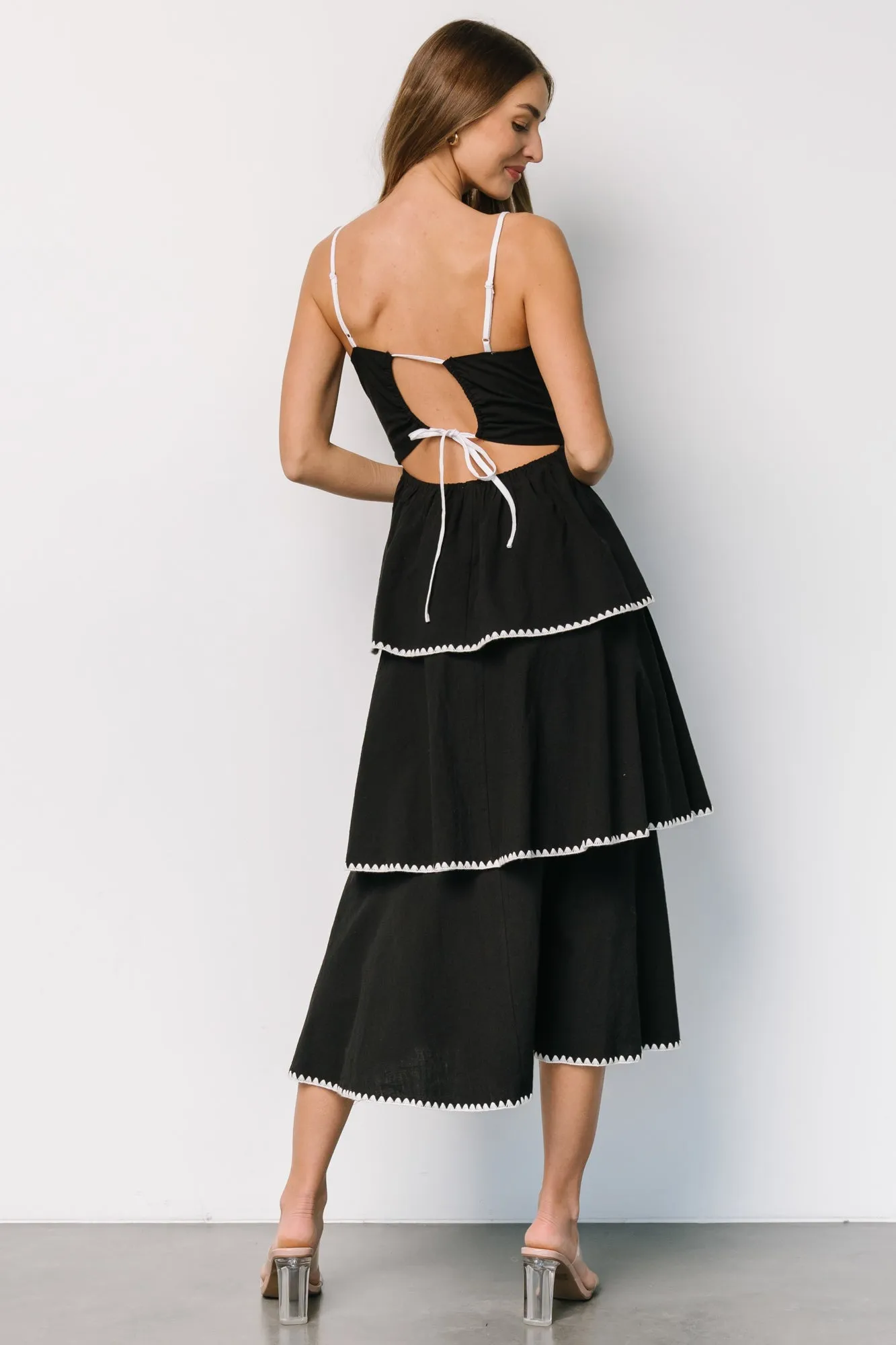 Odette Tiered Dress | Black + White sold by Baltic Born product image thumbnail 4