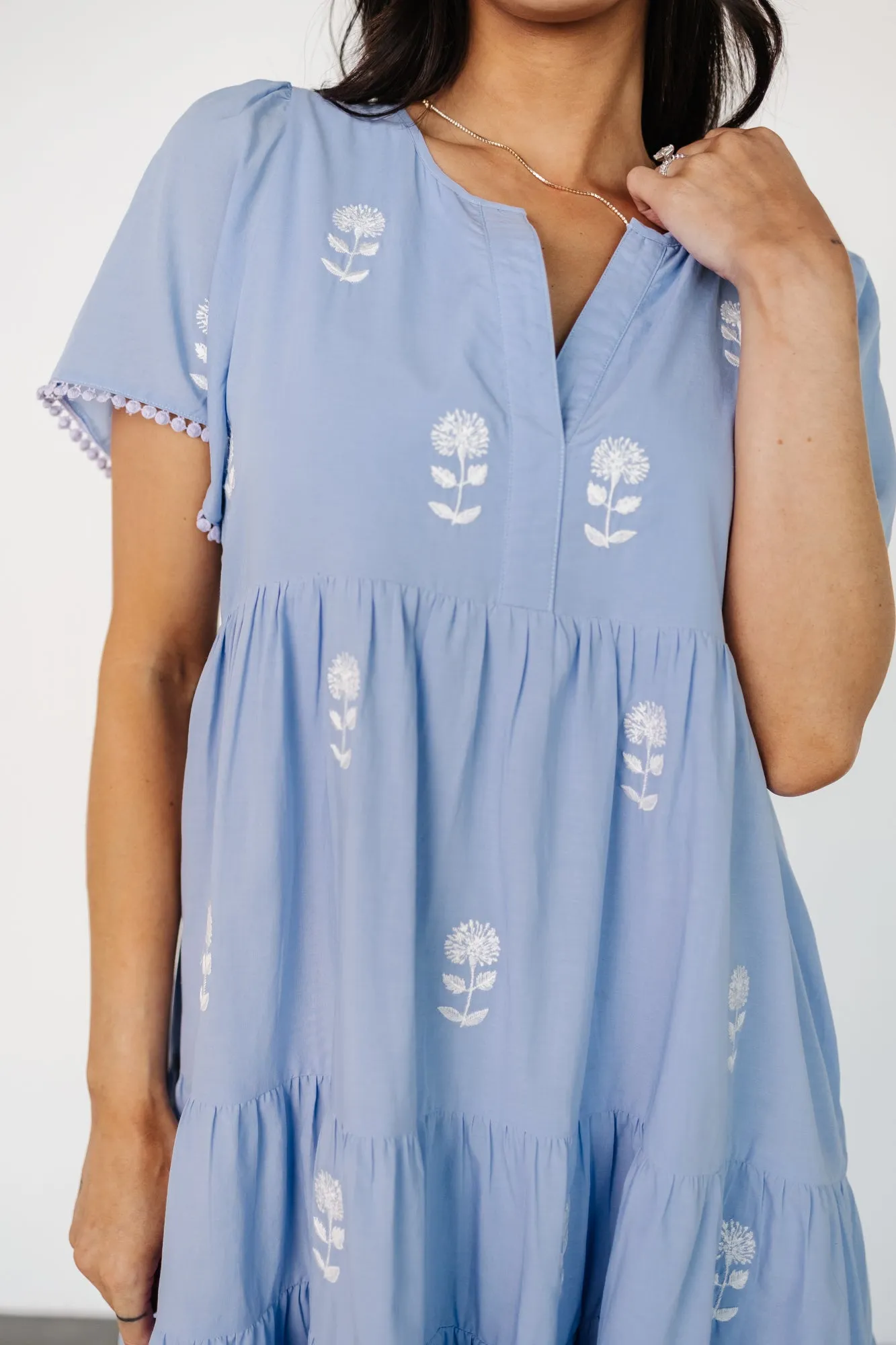 Keegan Short Dress | Blue + Ivory Floral sold by Baltic Born product image thumbnail 2