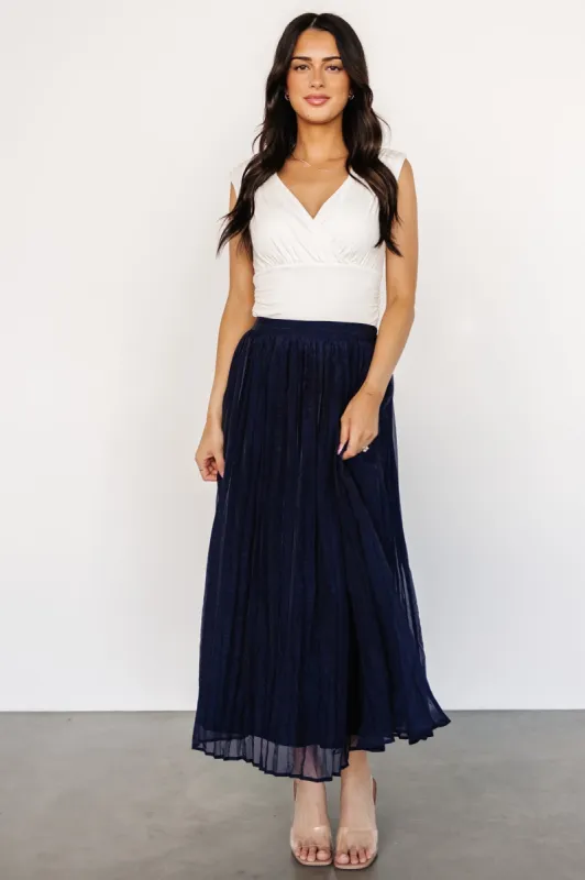 Cyra Midi Skirt | Navy sold by Baltic Born
