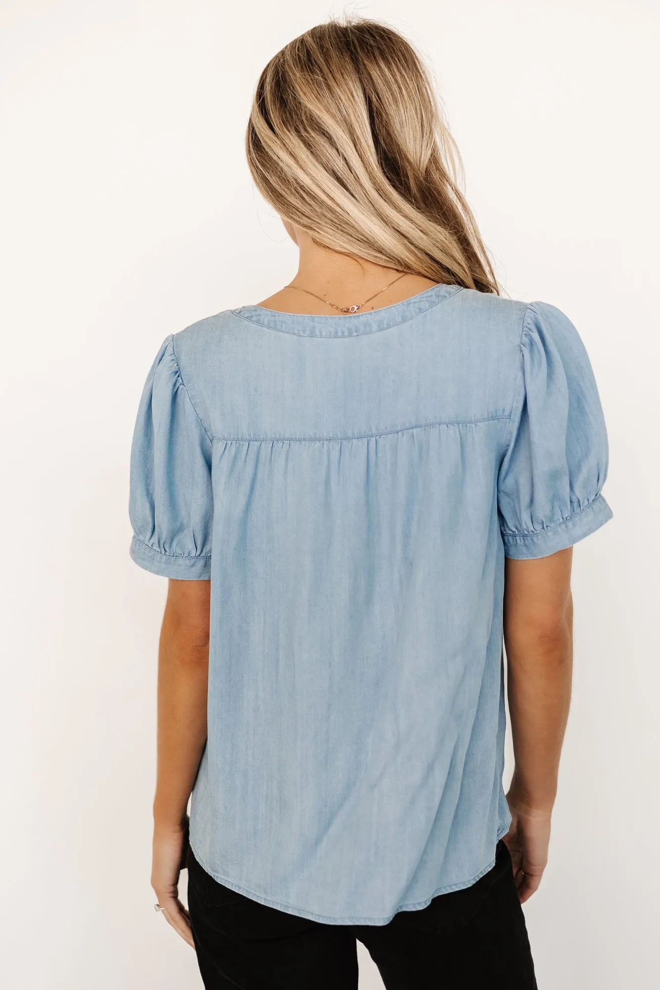 Dori Button Top | Washed Blue sold by Baltic Born product image thumbnail 4