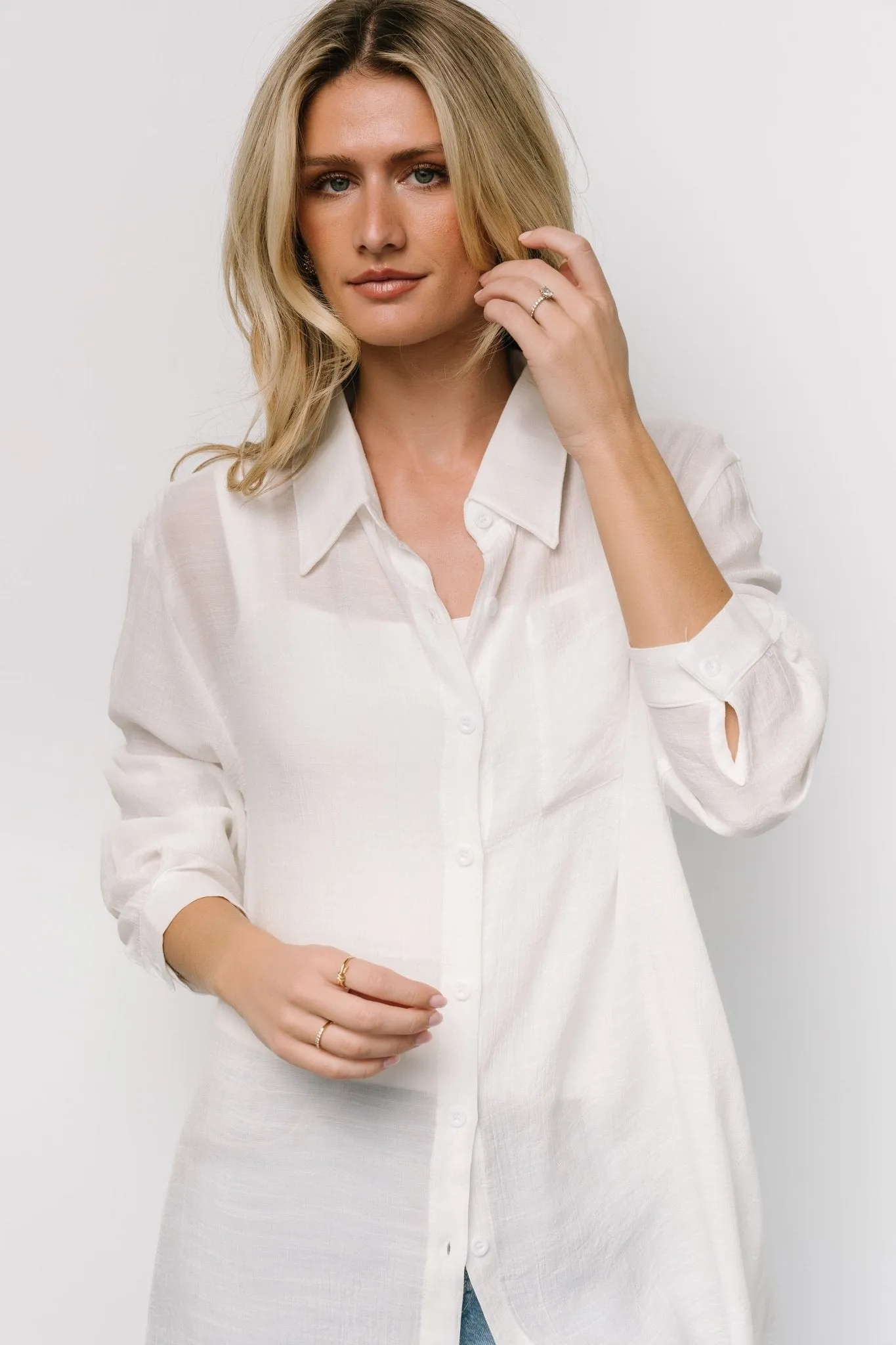 Breck Button Up Top | Off White sold by Baltic Born product image thumbnail 4