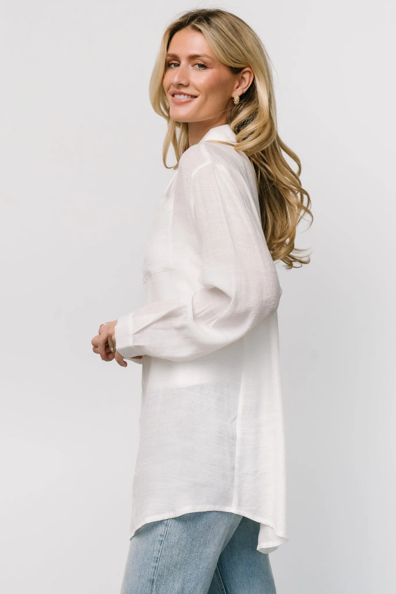 Breck Button Up Top | Off White sold by Baltic Born product image thumbnail 5