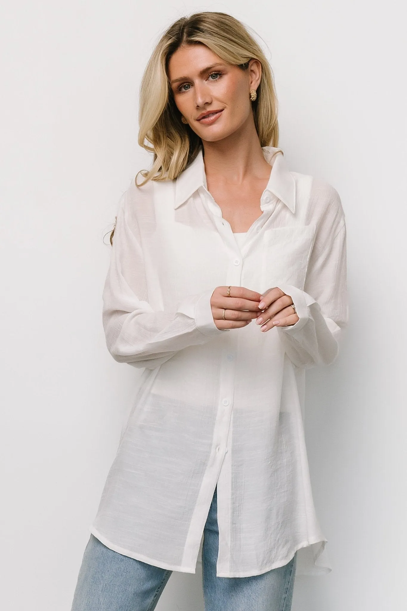 Breck Button Up Top | Off White sold by Baltic Born product image thumbnail 2