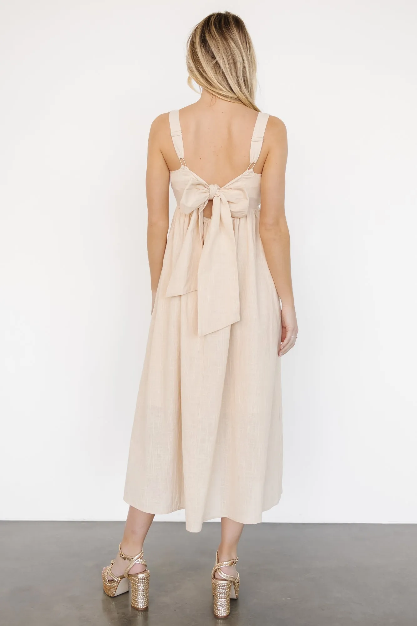 Mia Tie Back Dress | Natural sold by Baltic Born product image thumbnail 4