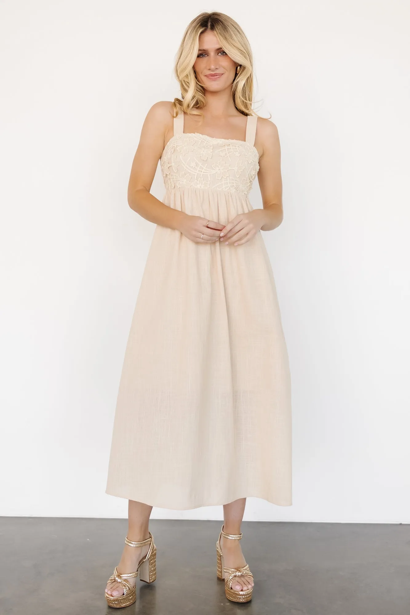 Mia Tie Back Dress | Natural sold by Baltic Born product image thumbnail 5