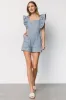 Montgomery Denim Romper | Dusty Blue sold by Baltic Born