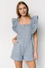 Montgomery Denim Romper | Dusty Blue sold by Baltic Born