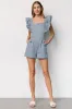 Montgomery Denim Romper | Dusty Blue sold by Baltic Born