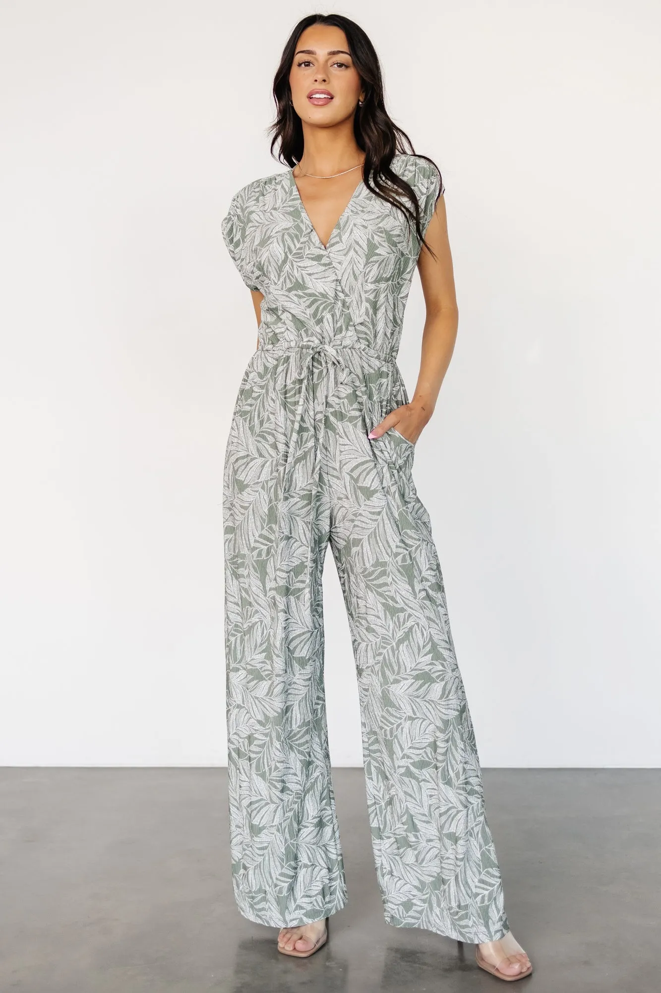 Kelani Jumpsuit | Green Print sold by Baltic Born