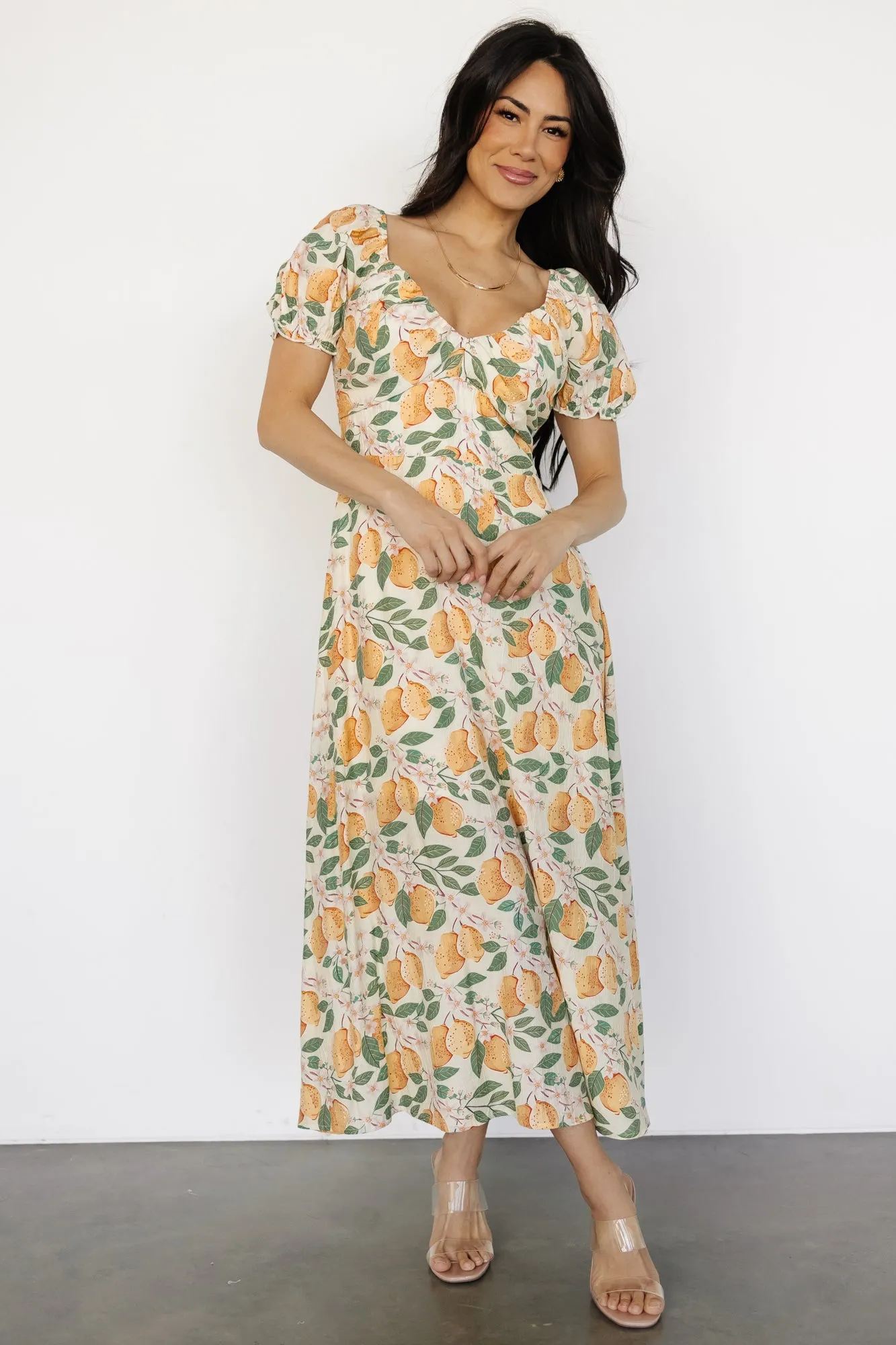 Amalfi Midi Dress | Lemon Print sold by Baltic Born product image thumbnail 2