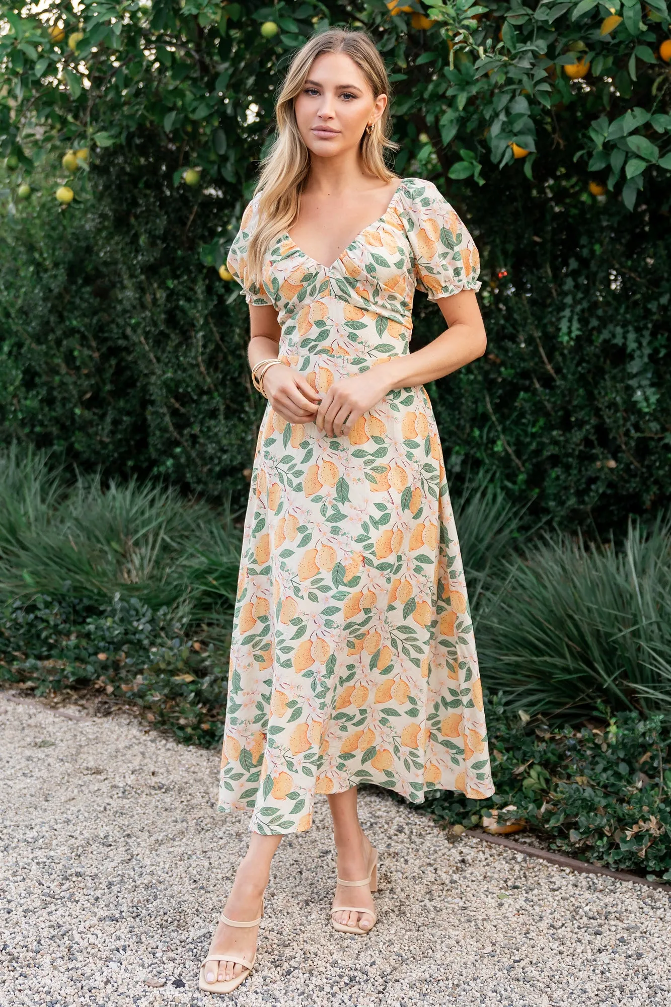 Amalfi Midi Dress | Lemon Print sold by Baltic Born product image thumbnail 5