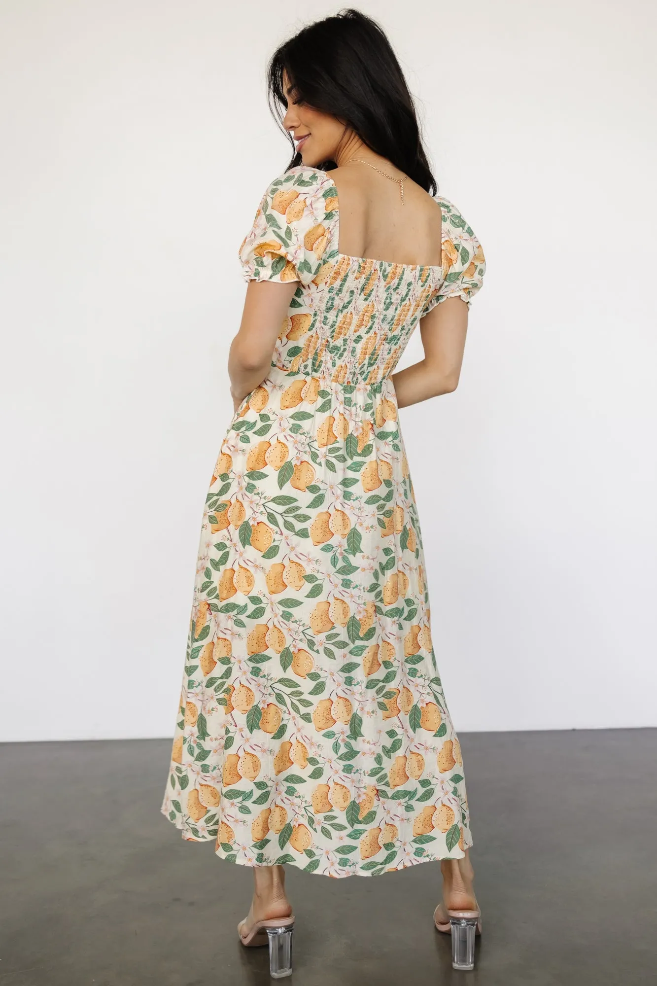 Amalfi Midi Dress | Lemon Print sold by Baltic Born product image thumbnail 4