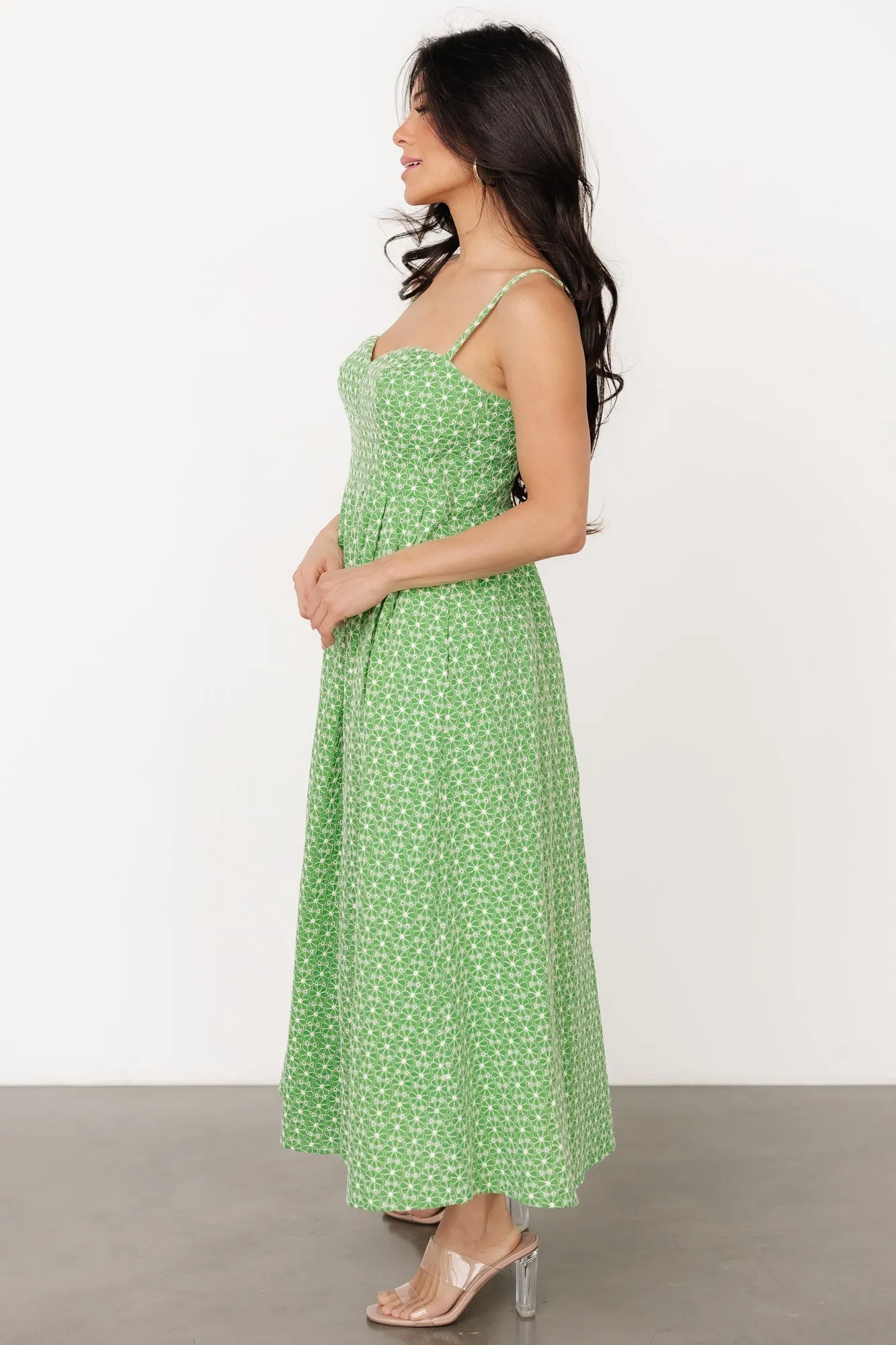 Gracelyn Embroidered Sweetheart Dress | Green Floral sold by Baltic Born product image thumbnail 3