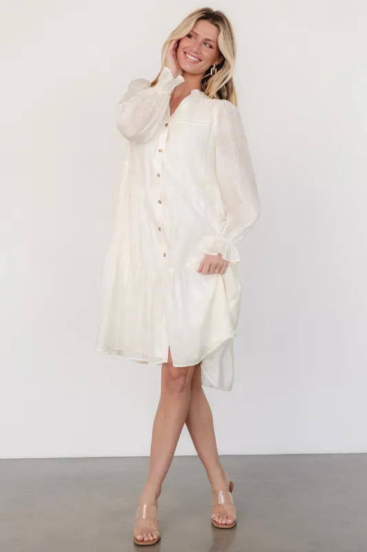 Brenna Button Midi Dress | Cream sold by Baltic Born