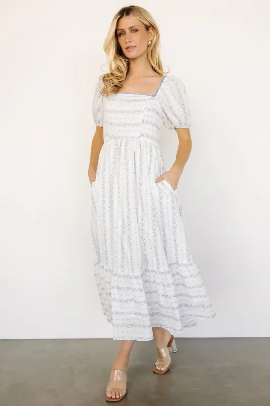 Martine Puff Sleeve Dress | Ivory Multi Floral sold by Baltic Born