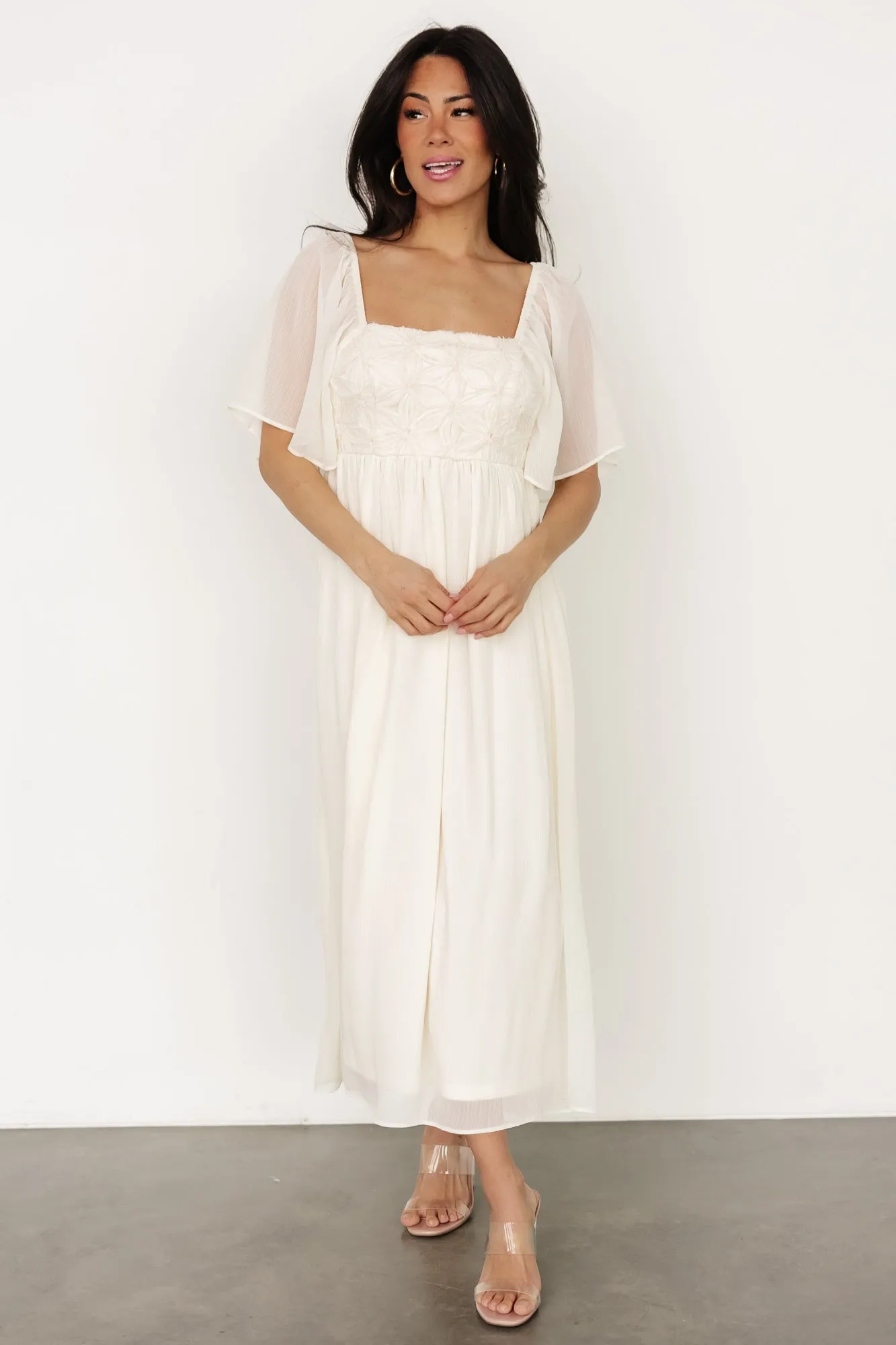 Lilith Applique Midi Dress | Cream sold by Baltic Born product image thumbnail 3