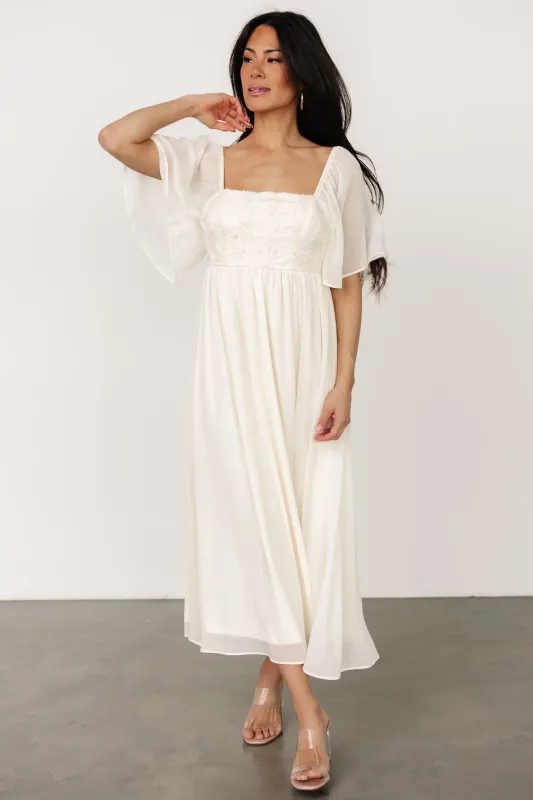 Lilith Applique Midi Dress | Cream sold by Baltic Born