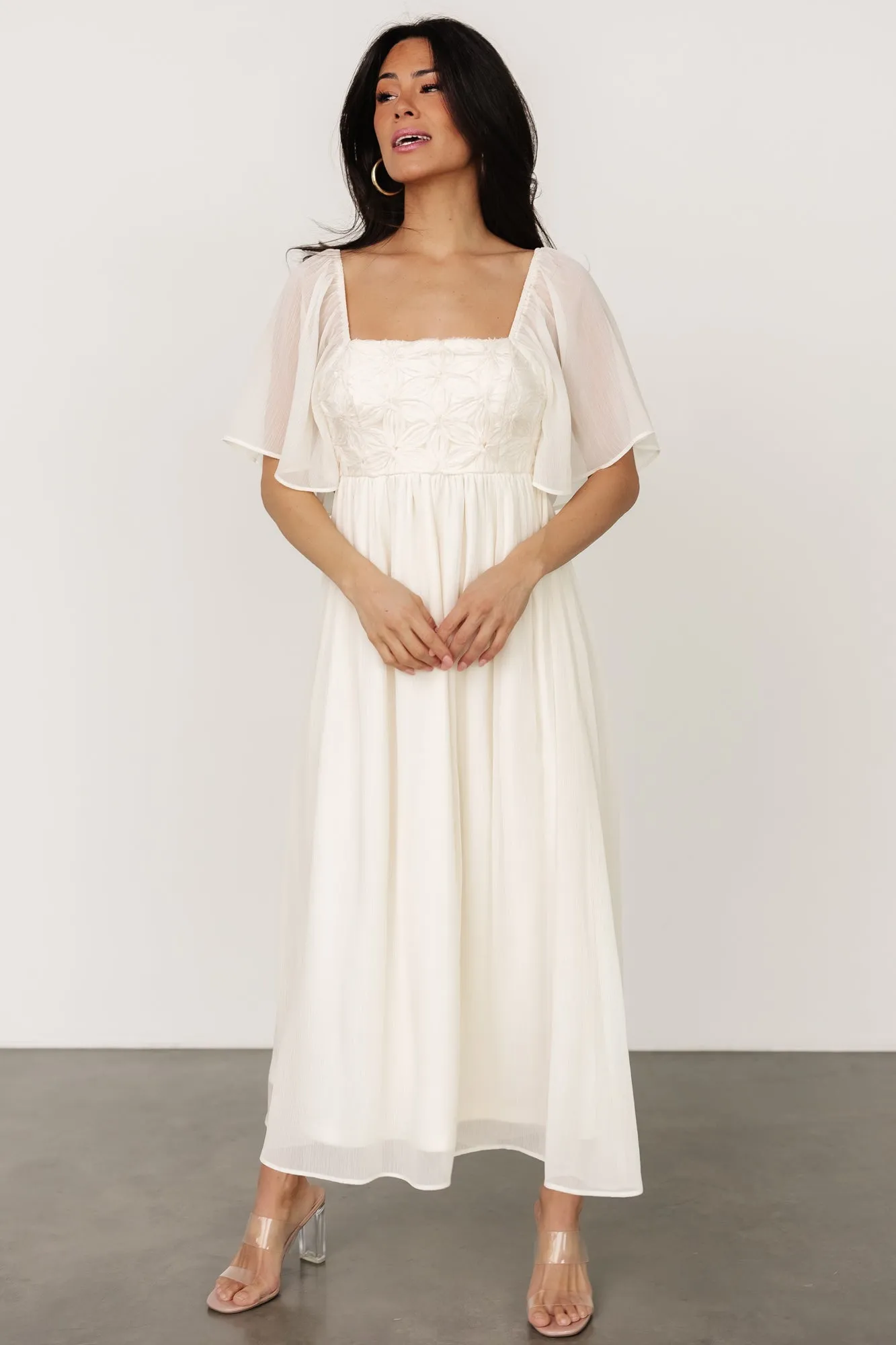 Lilith Applique Midi Dress | Cream sold by Baltic Born product image thumbnail 5