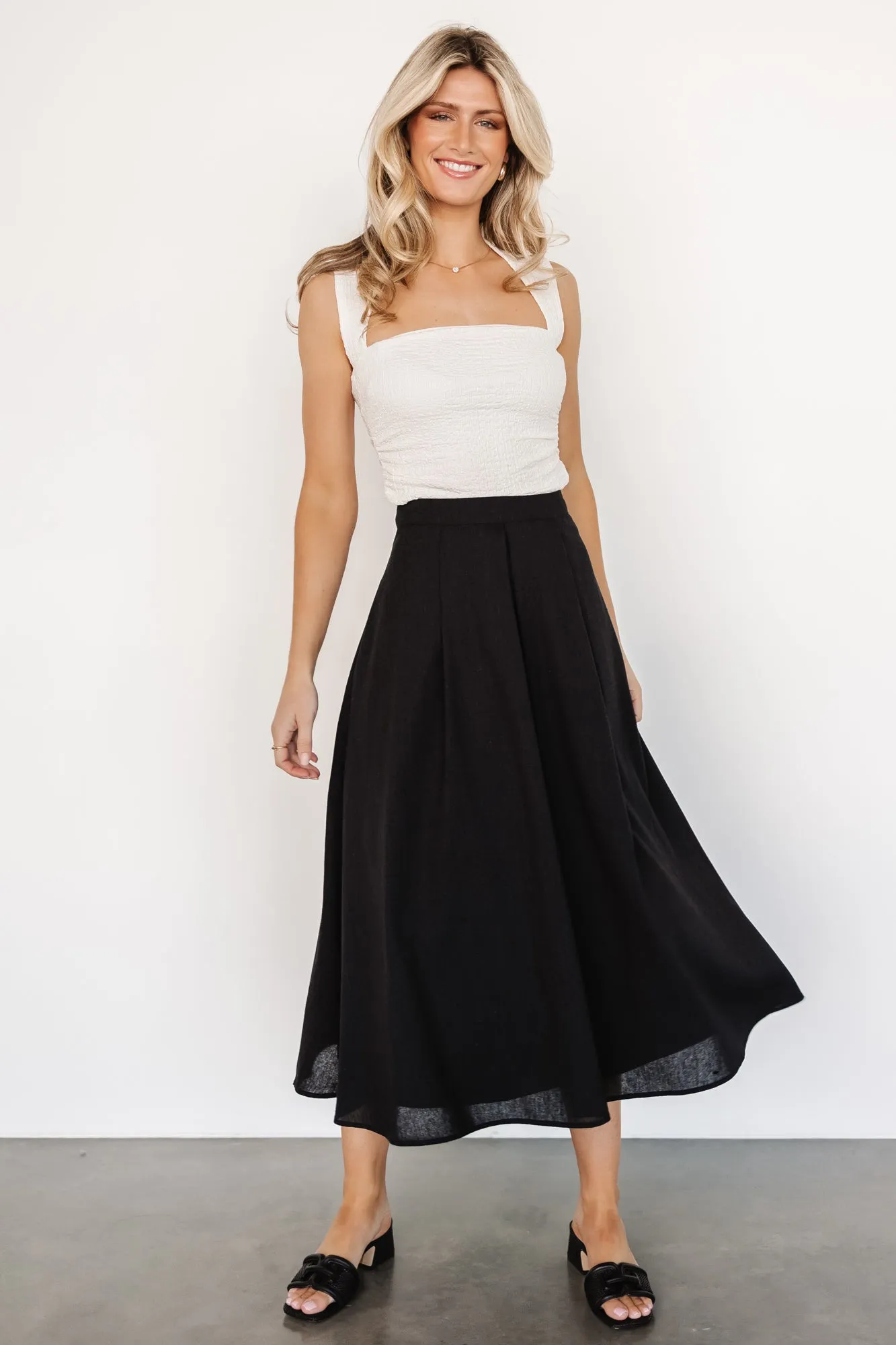 Katie Pleated Midi Skirt | Black sold by Baltic Born product image thumbnail 2